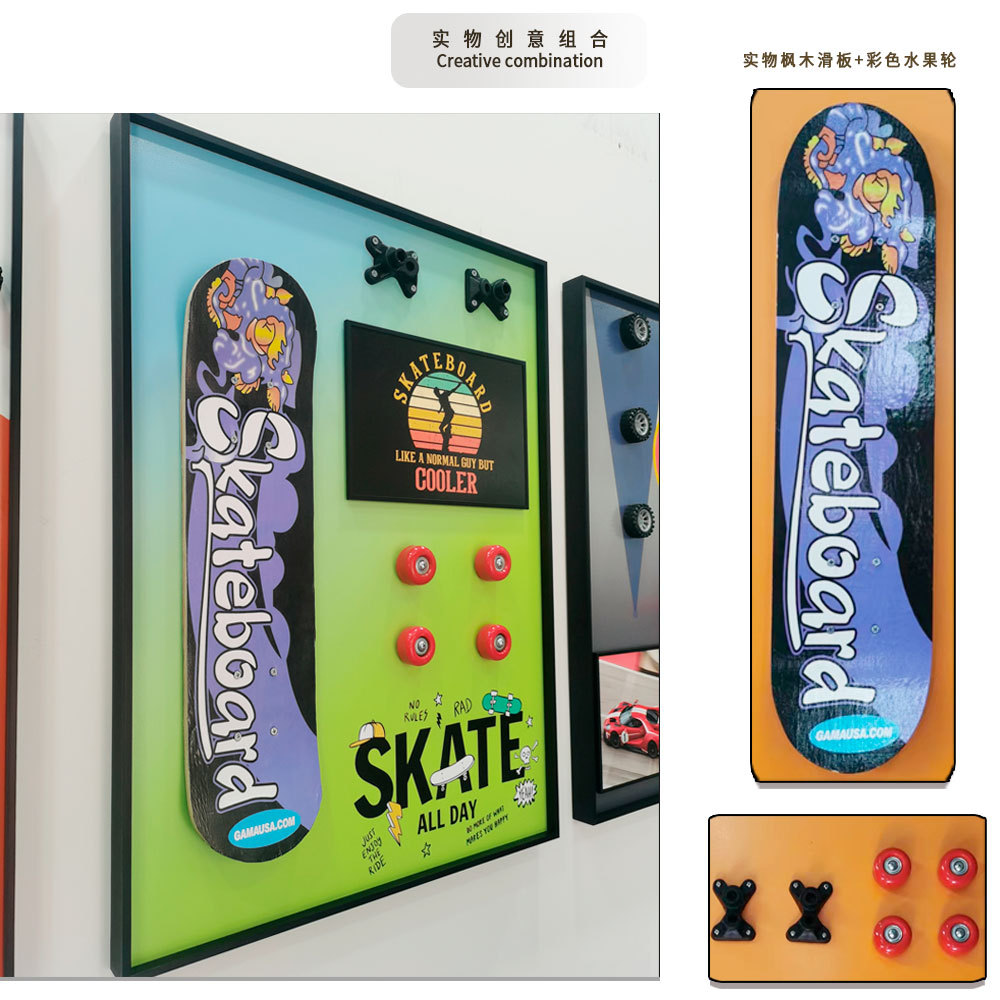 Monopatín pintura decorativa Tridimensional juego de moda mural pintura hecha a mano sala de estar pintura decorativa comedor dormitorio pasillo colgante pintura