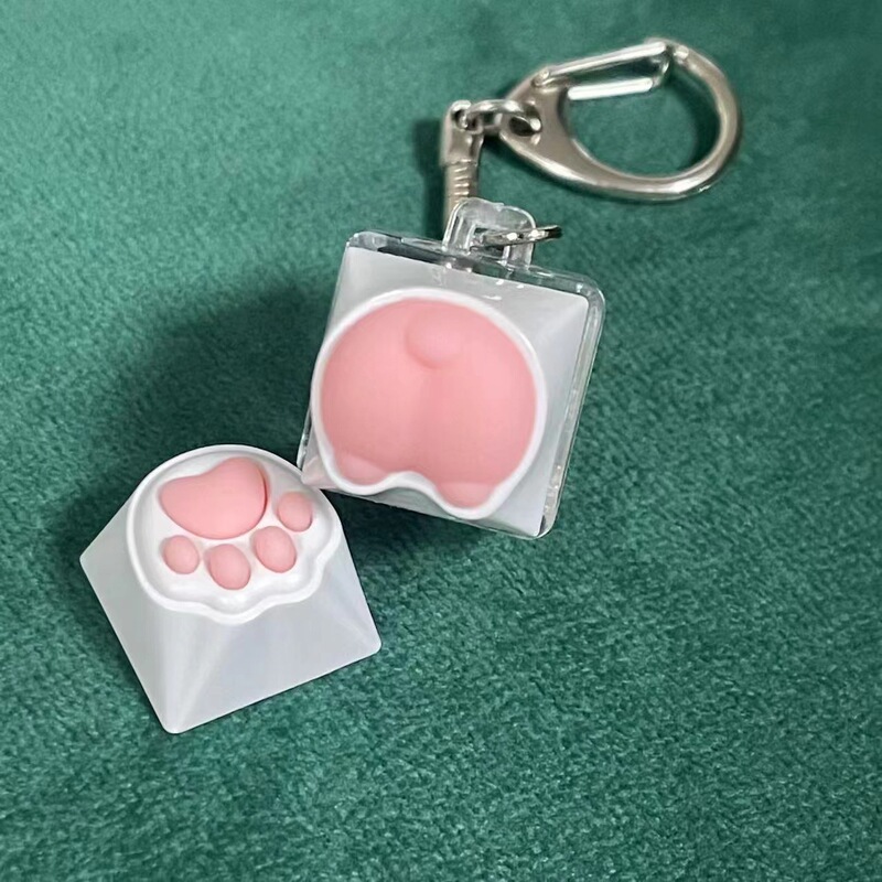 クリエイティブピンク猫爪キーキャップ機械キーボード単一シリコン猫尻キーキャップ少女心コンピュータ周辺部品|undefined