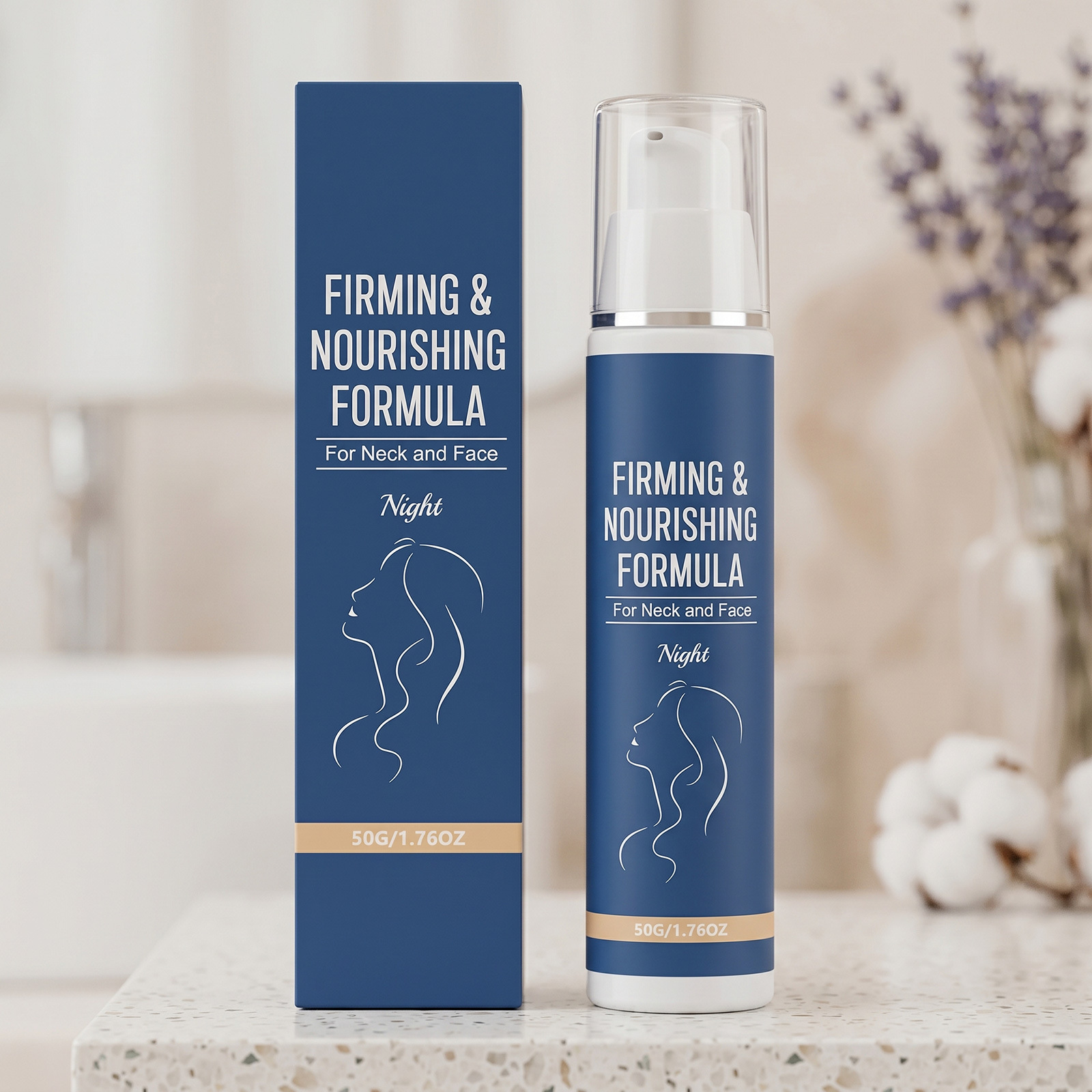 Moisturizing Night Cream, Hydrating and Softening for Nighttime Use, Comfortable and Gentle Care for Facial Skin, Moisturizing, Delicate and Skin-Friendly, Gentle Care Cream