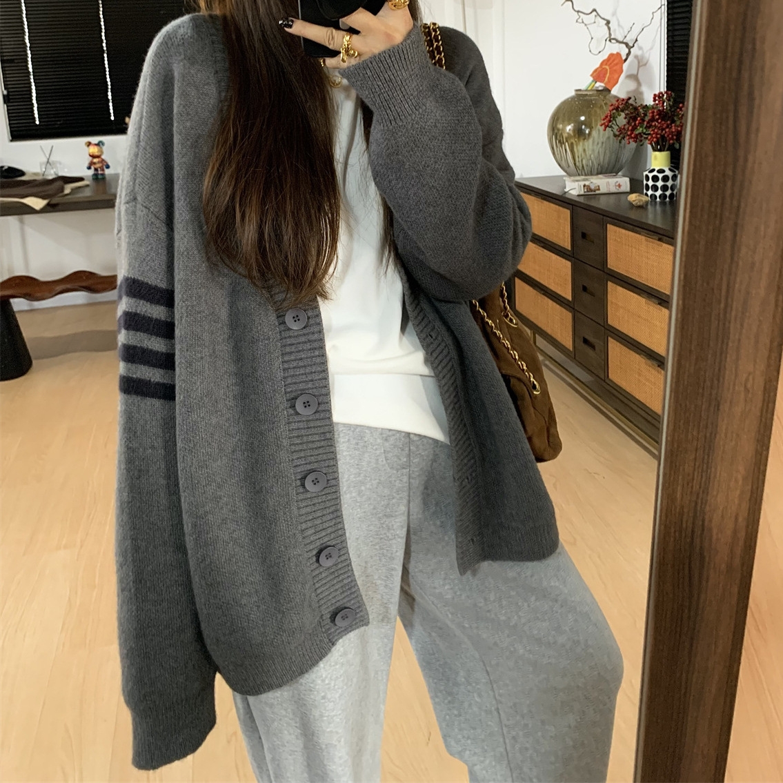24 Dongpuyuan, escuela de reducción de edad coreana, estilo japonés, jersey de punto relajado, jersey de punto
