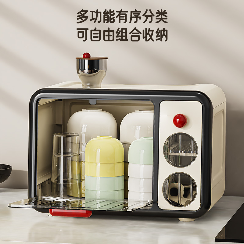 【厳選】収納キャビネット ベビー食器収納ボックス 大容量 リビング 防塵 水切りキャビネット 食器棚