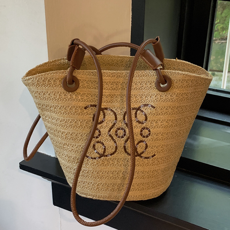 Damen Sommer 2026: Vielseitige Stroh-Schultertasche, lässig, gewebt, ideal für Strand und Urlaub (Großhandel)_voghion.com