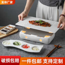 北京烤鸭托盘盘子创意加热中式餐厅酒店商用片皮饭店特色拼盘