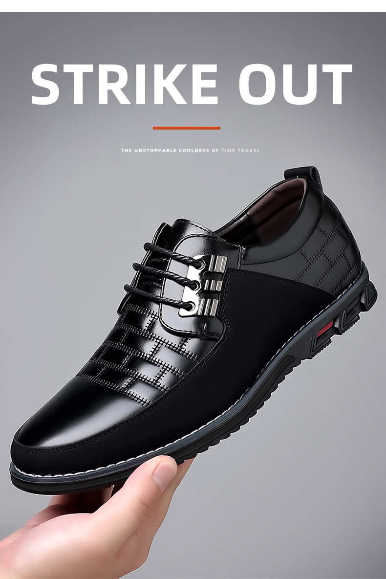 Men's round head men's casual shoes front lace-up casual shoes flat casual men's shoes_vogvips.com