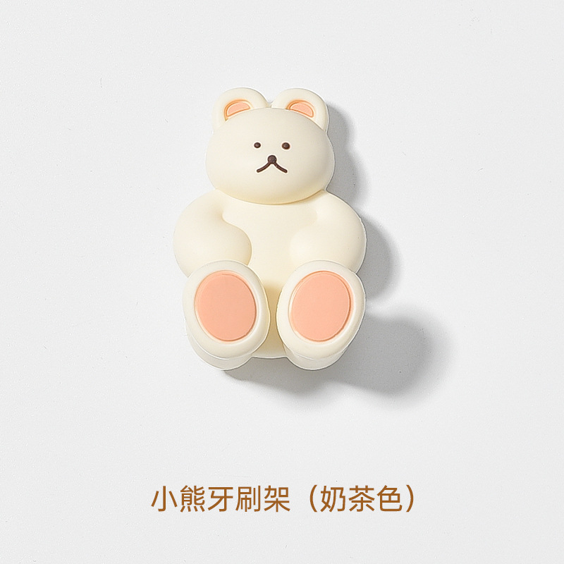 Envío gratuito Corea del Sur lindo oso de silicona cepillo de dientes titular baño punch-libre montado en la pared cepillo de dientes titular de almacenamiento gancho