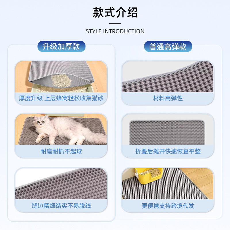 EVA 猫砂マット二層フィルターアンチアウト洗える特大砂制御マットペット用品卸売猫マットクロスボーダー|undefined