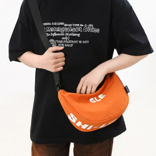 Cross-Border Crossbody Bag for Men, Trendy Light Luxury Sports Shoulder Bag, Casual Versatile Lazy Style Dumpling Bag for Women, Commuting