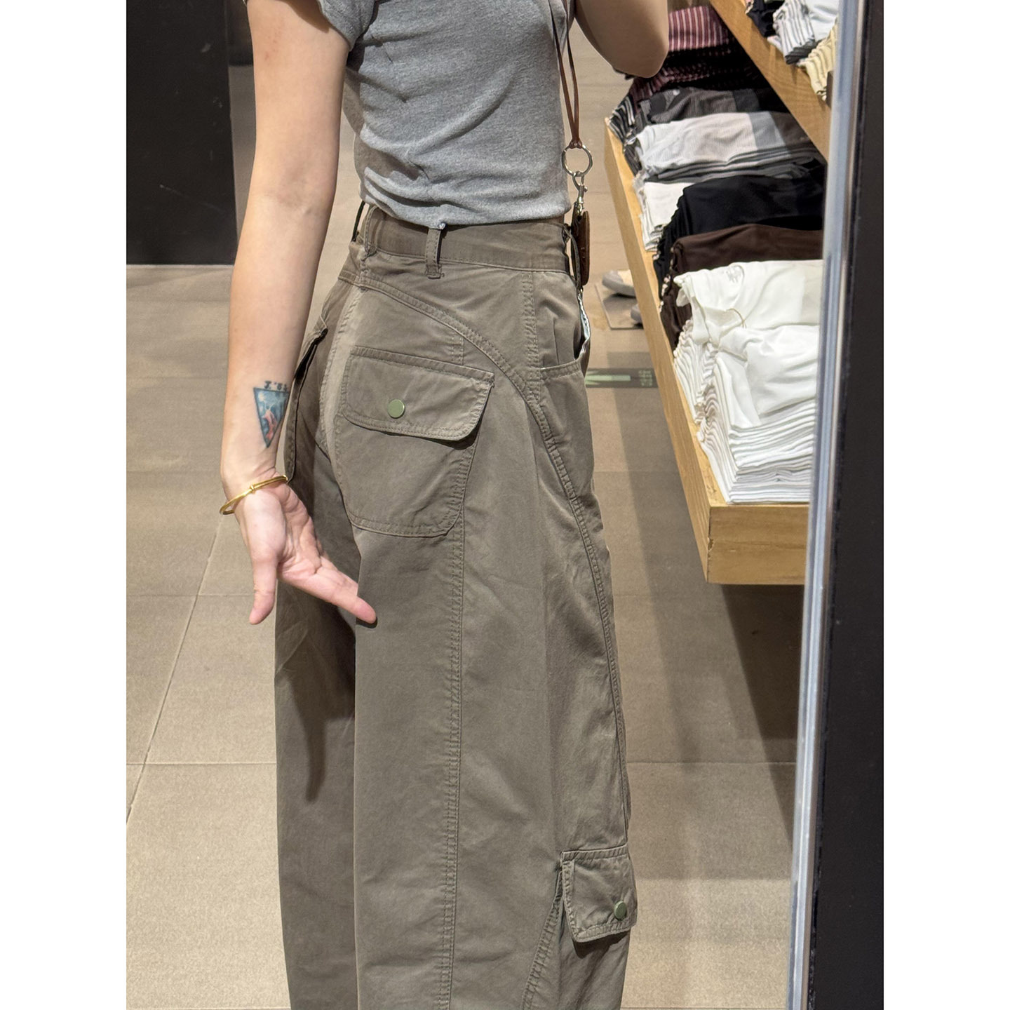 Vintage Curved Hem Work Pants for Women 2026 New Spring/Summer Loose Slimming Wide-Leg Petite Casual Sports Straight Pants