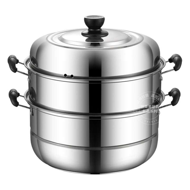 Пароварка из нержавеющей стали бытовая двухслойная пароварка на пару и вареная большая емкость для паровой рыбы