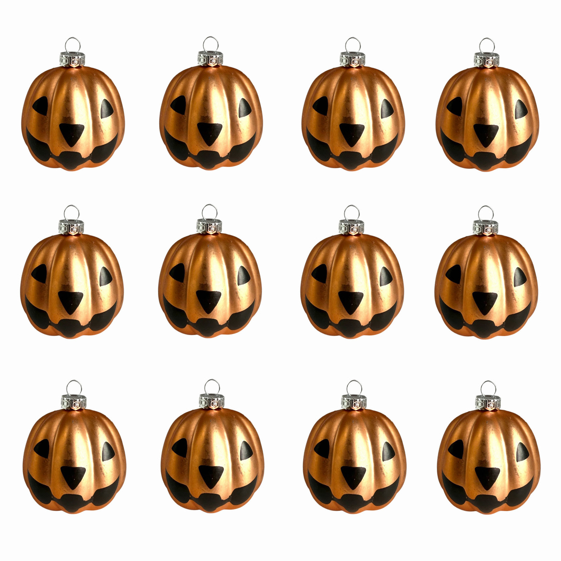 Fabricantes de 12 calabazas de plástico sonrientes de Halloween en stock transfronterizo colgantes decorativos regalos de atmósfera de Halloween
