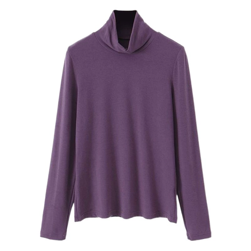 Твердый Высокий воротник французский смягчитель хлопок брюнетка увлажняющий его 8808 плюс размер Красочный разноцветный топ с длинными рукавами Топ