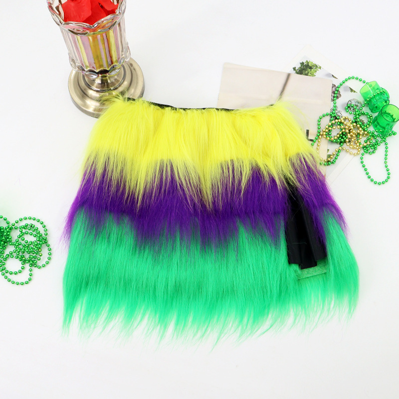 Explosiones transfronterizas de carnaval correa de pelo tricolor plumas buckle bandera falda set fiesta accesorios de maquillaje