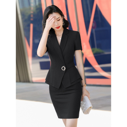 Women's Summer White Short Sleeve Blazer, Thin Version, Summer Style, Plus Size Professional Formal Suit Jacket Set Workwear