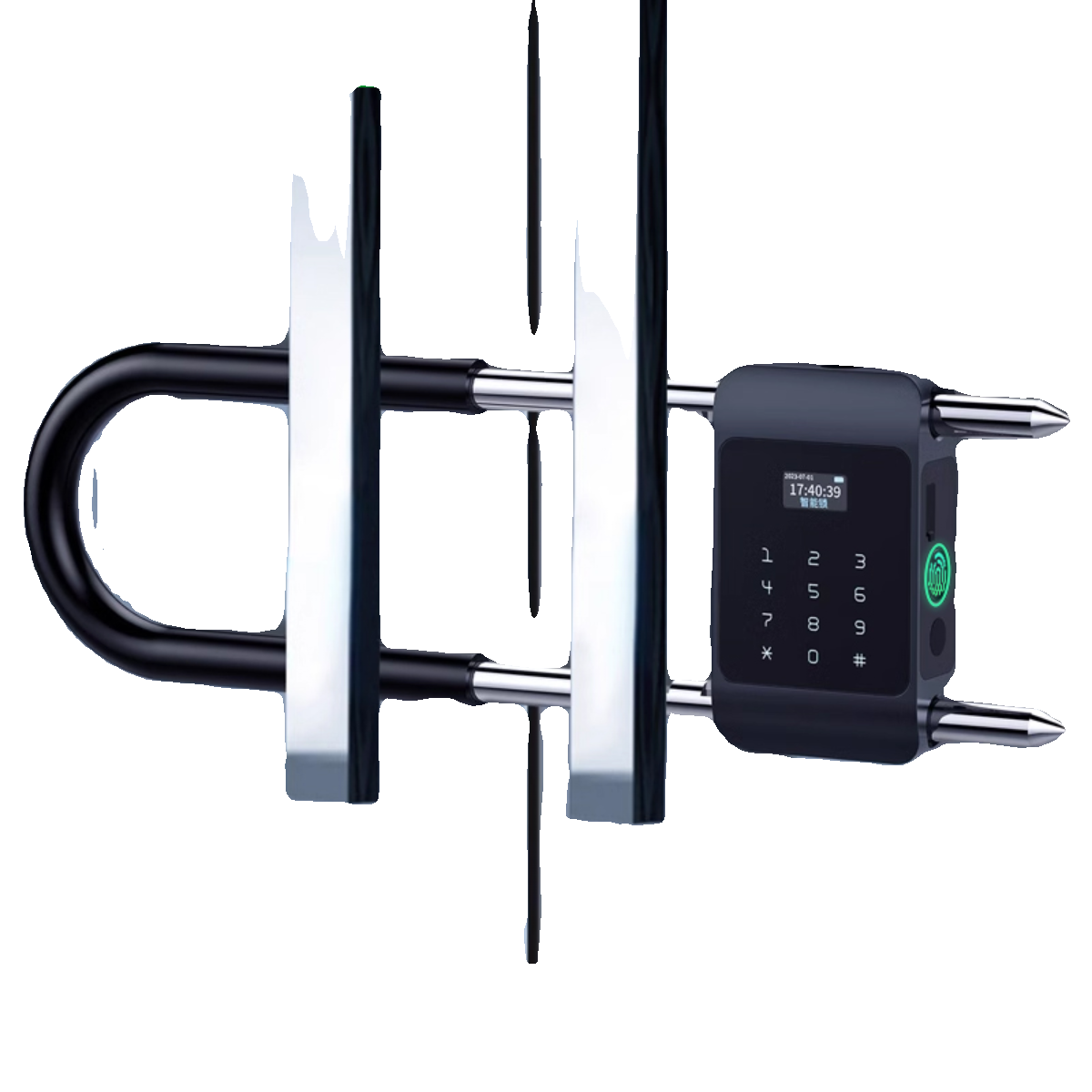 Password U-shaped lock glass door fingerprint lock double door shop framed door waterproof electronic U-shaped intelligent hanging mortise lock wholesale