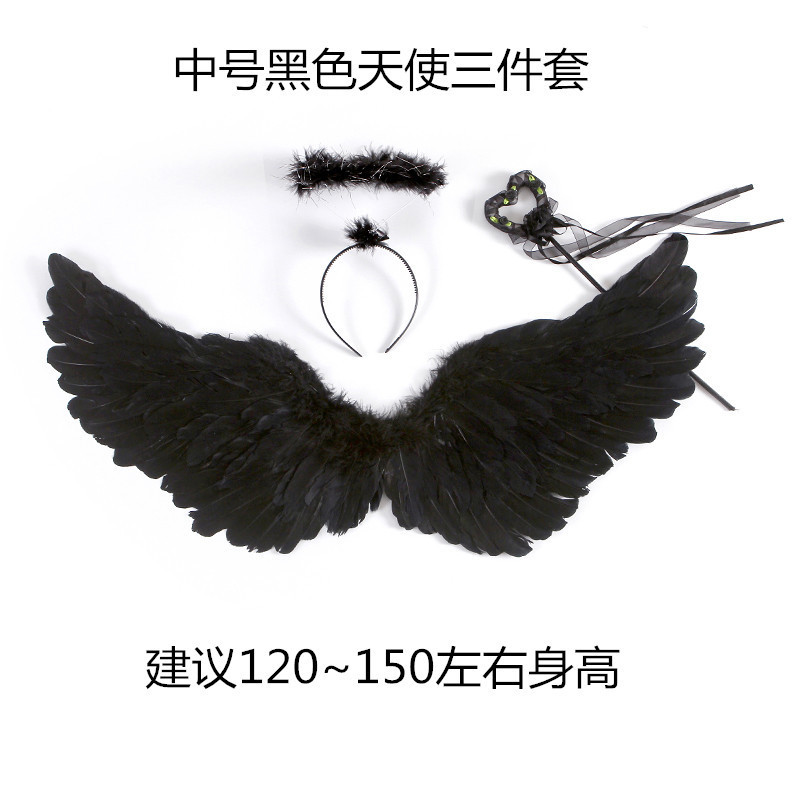 Halloween plumas alas adultos niños fiesta diablo ángel plumas alas props niños ángel alas