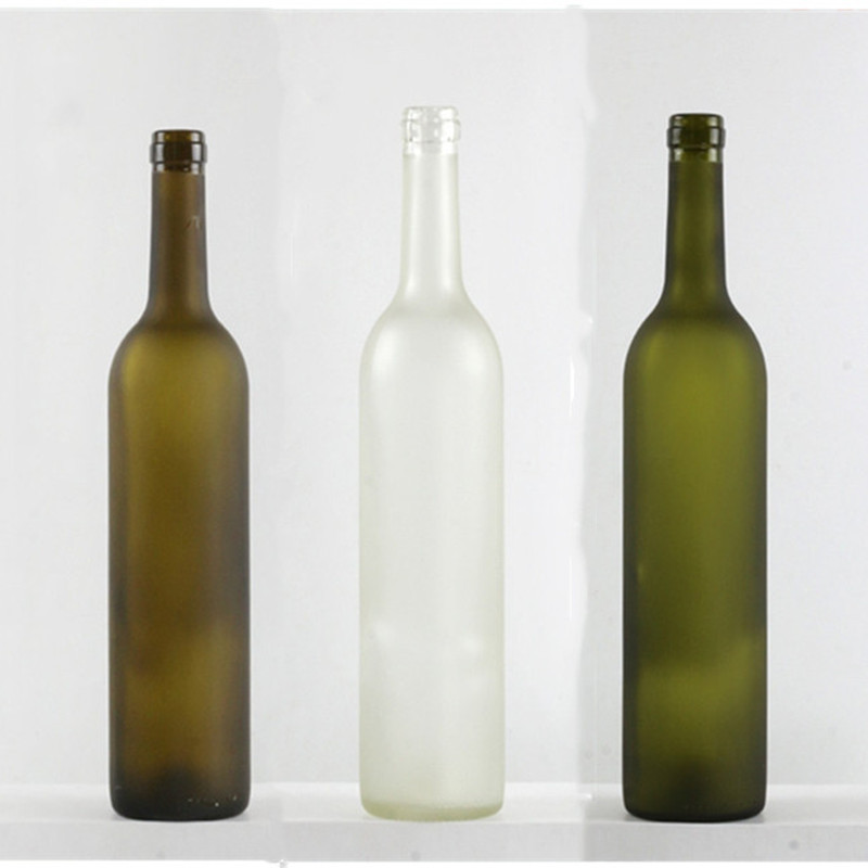创意500ml-750ml磨砂玻璃瓶红酒瓶葡萄酒瓶果酒瓶玻璃瓶空瓶批发