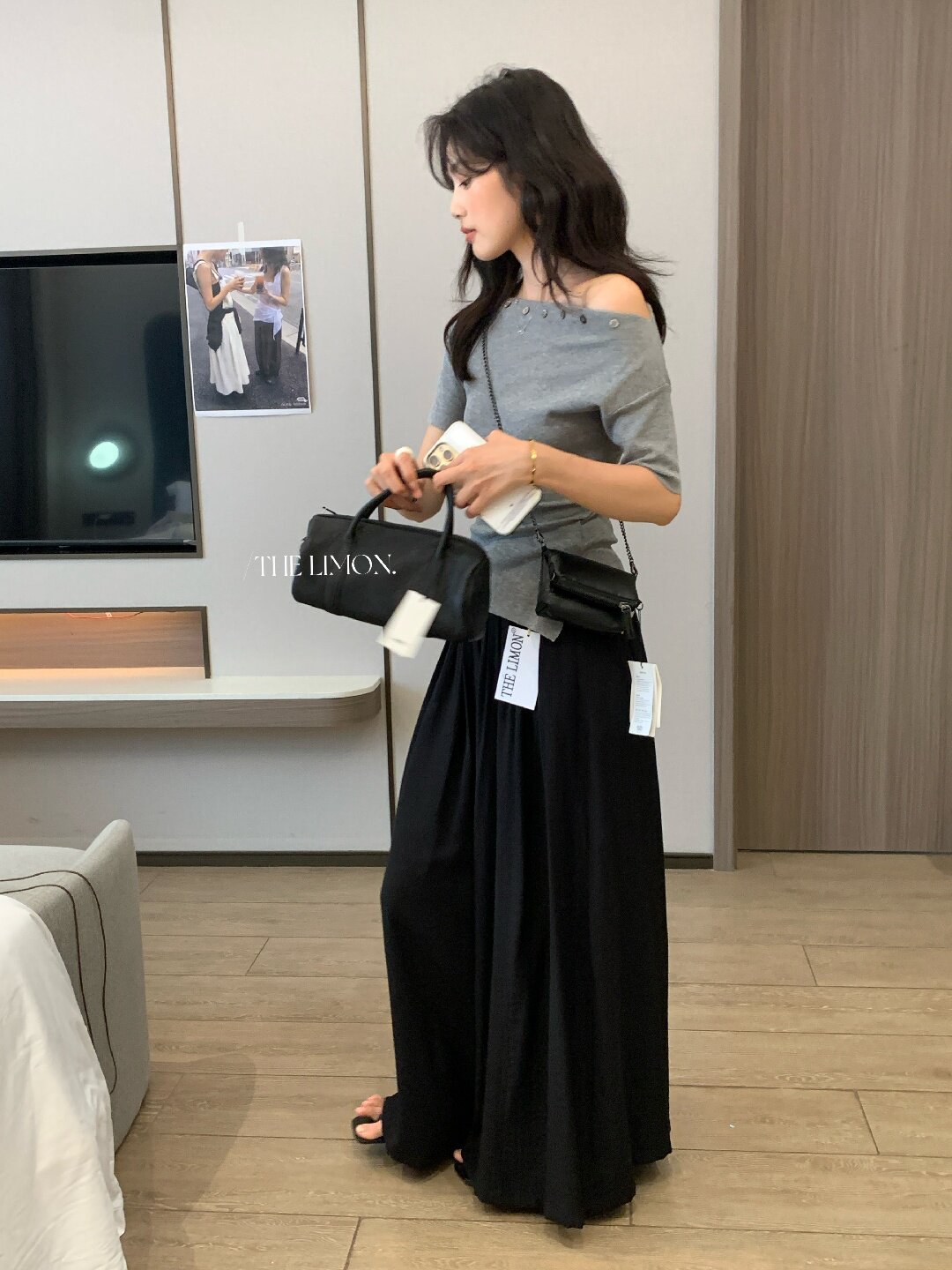 Quần culottes nữ ống rộng cạp cao dáng lười mùa hè 2026 — Thẻ nông, màu đen, màu hồng, màu cam chi tiết 22