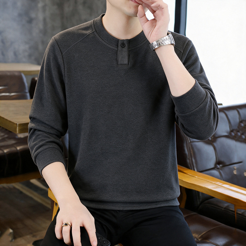 2026 new men's sweatshirt, trendy and fashionable, pullover style, round neck, casual, loose fit, Korean style, long-sleeved top