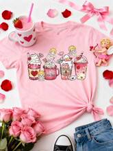 �羳Ladies T-Shirt - Valentine's Day Heart CupidCartһ�����l