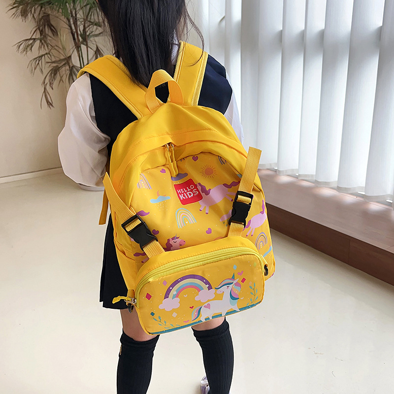 Gran capacidad nuevo estudiante de la escuela primaria mochila primer y segundo grado unicornio reducción carga chica viaje crossbody bolsa hombro