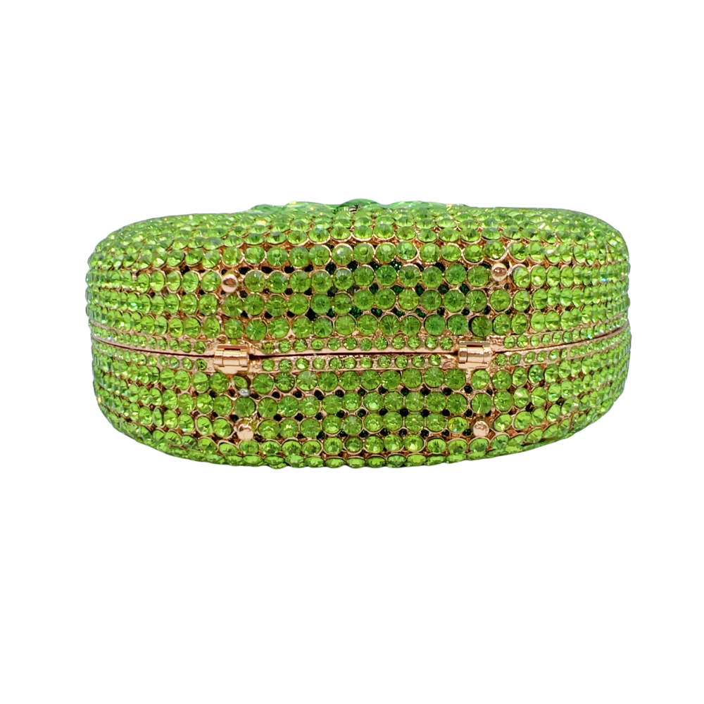 Nuevo paquete transfronterizo de diamantes de manzana bolsas de cena de frutas bolsas tridimensionales de banquete europeas y estadounidenses bolsas de mano de diamantes clutch new