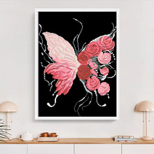 十字绣厂家抖音快手小红书一件代发2025新款线绣客厅刺绣梦幻蝴蝶