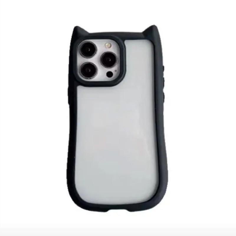 iPhone16promax 猫耳 14 携帯電話ケース Apple 15 保護カバーに適したツーインワン猫耳ケース|undefined