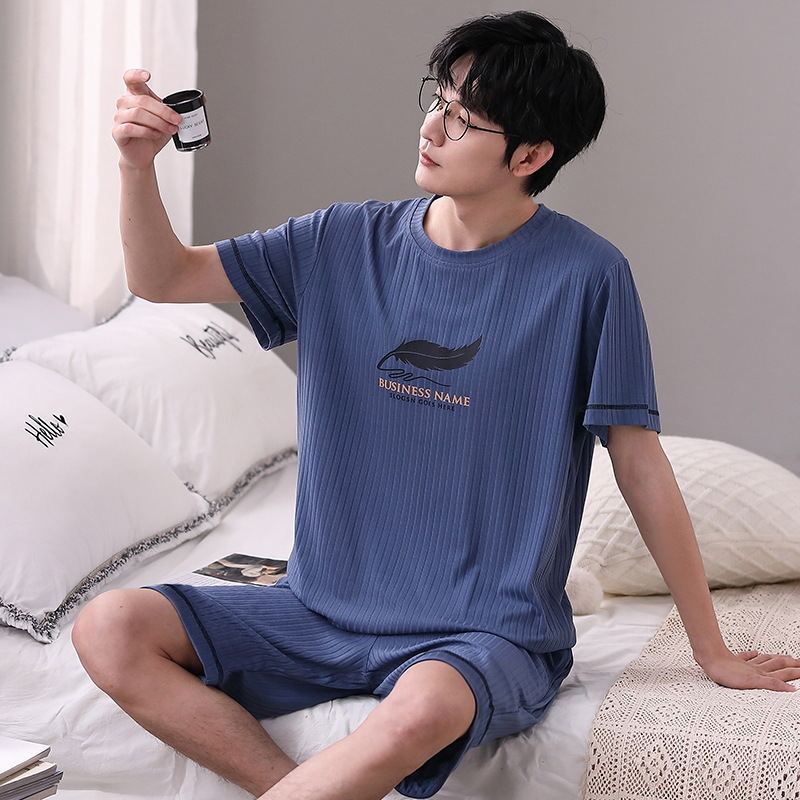 2023 nuevos pijamas de los hombres de verano modal delgado de manga corta pantalones cortos de seda de hielo fresco desgaste del hogar más traje de tamaño