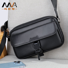 新款机能包真皮横款男士小方包大容量男皮包潮流单肩斜挎小包跨境