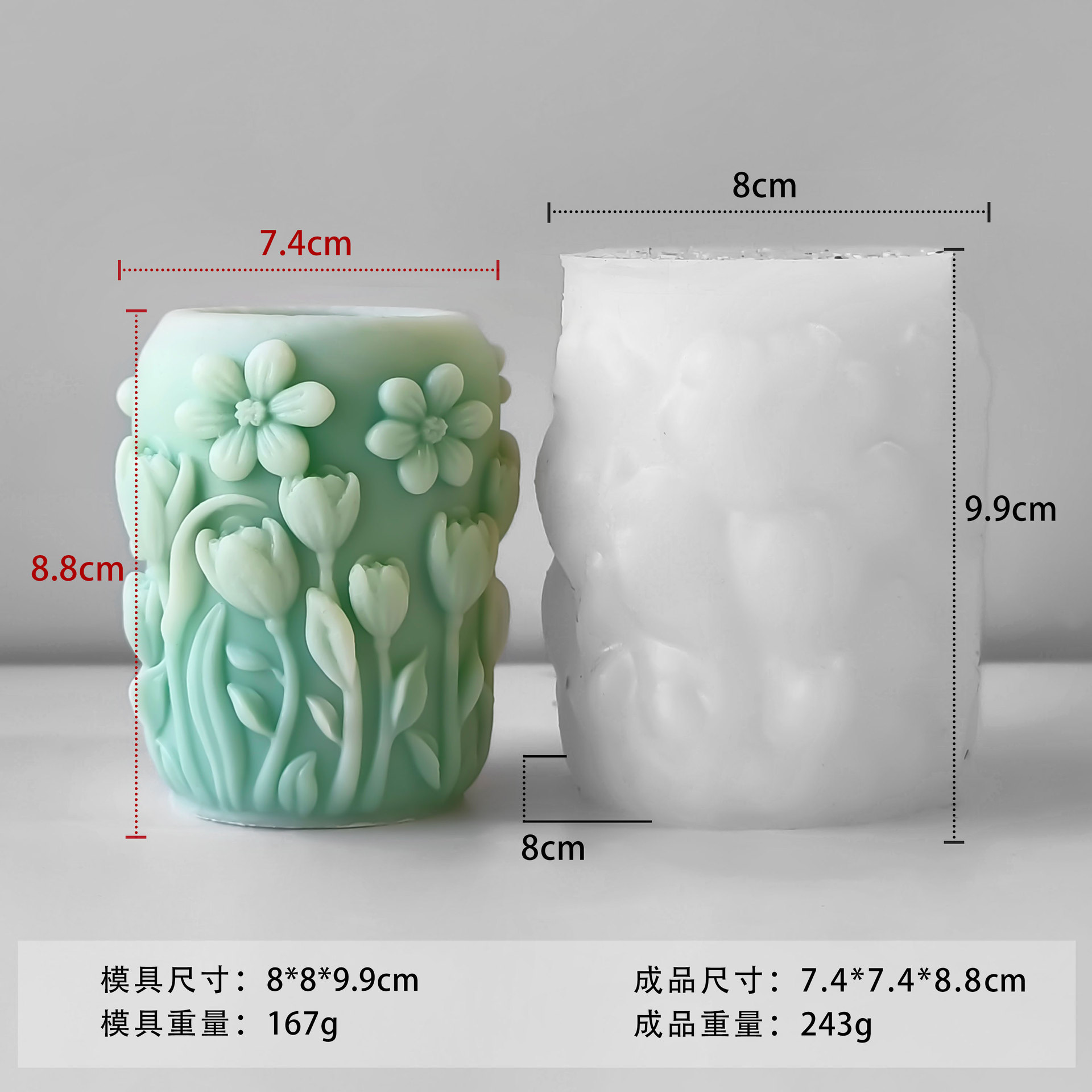 Jiahui Mei hoja columna molde diii flor relieve columna fragancia hecha a mano piedra de fragancia