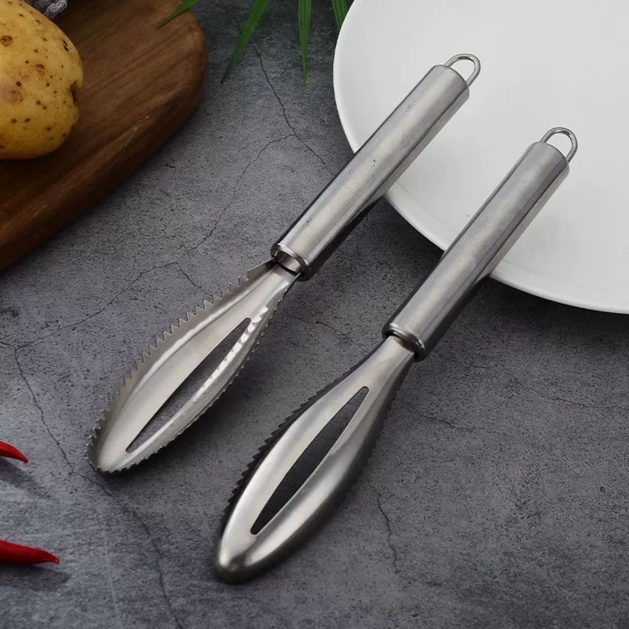 鱼鳞刨刮鳞器刮鱼鳞去鱼鳞神器打鳞刷子家用工具杀鱼刀