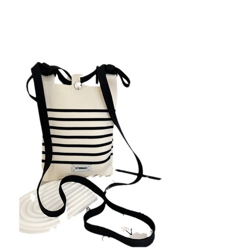 Japanese and Korean new fresh striped phone bag crossbody bag unique design trendy versatile portable crossbody bag with coin purse