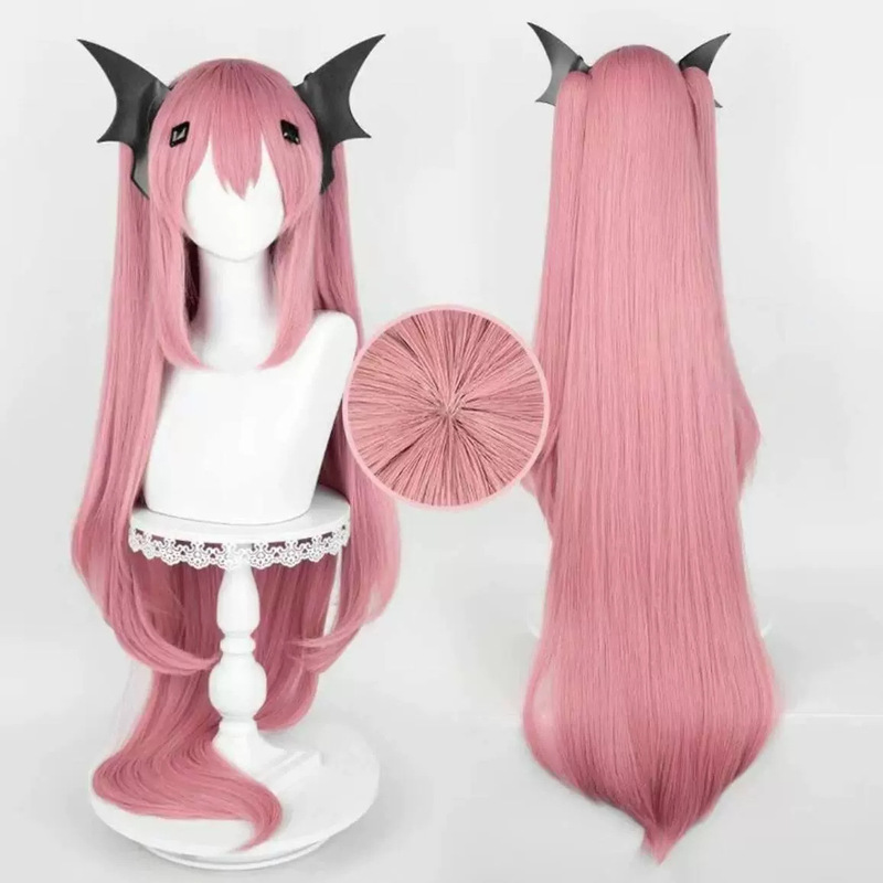 The End of the Seraphim Cos Wig Hood Kluluzepsi Queen Smoky Pink Clamp Split Double Ponytail