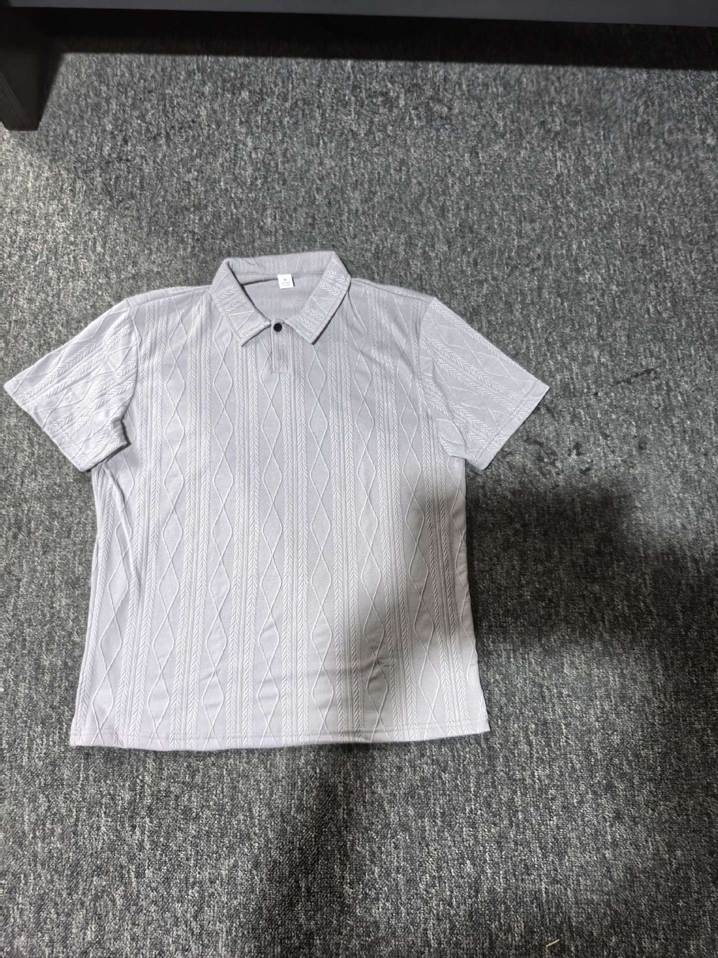 268g Weight Half Sleeve Sleeve Length Polyester Fabric Type Long Top Length Daily, Street Occasion Turndown Neckline Regular Fit Fit Type Geometric, Solid Color Pattern Summer Season Men's Gender Casual, Simple Style Style Wholesale Men's Polyester Casual Simple Style Geometric Solid Color Half Sleeve Men's T-shirt 9