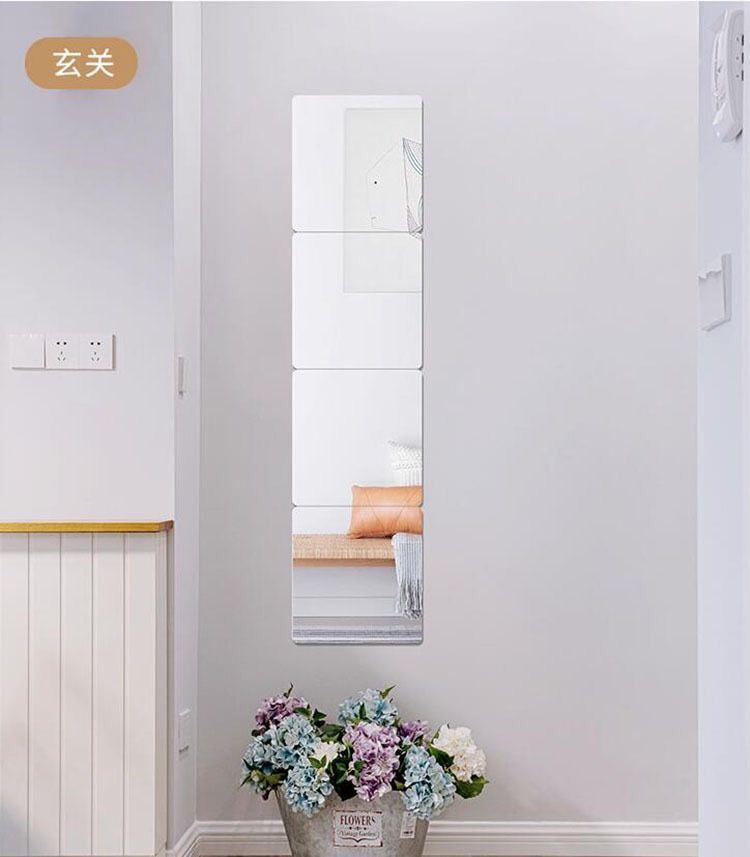 Acrylic mirror wall sticker self-adhesive full body mirror bedroom dormitory dressing mirror sticker soft mirror that can stick to the wall