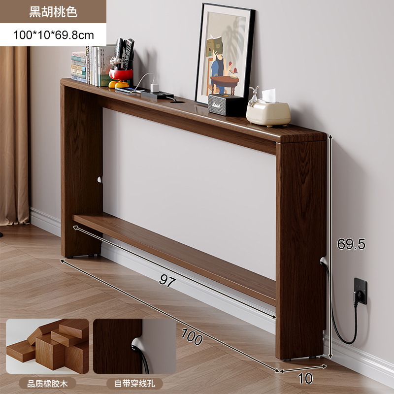 Estante de cola de cama de madera maciza El borde de la cama del dormitorio es extremadamente estrecho y el gabinete de almacenamiento de huecos está contra la pared. Mesa estrecha pequeña y estrecha