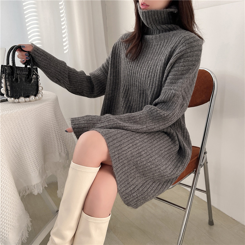 apricot Turtleneck Soft Waxy Sweater Women's Autumn and Winter New Lazy Style plus size Loose Pullover Mid-length Sweater Top apricot Turtleneck Soft Waxy Sweater Women's Autumn and Winter New Lazy Style plus size Loose Pullover Mid-length Sweater Top