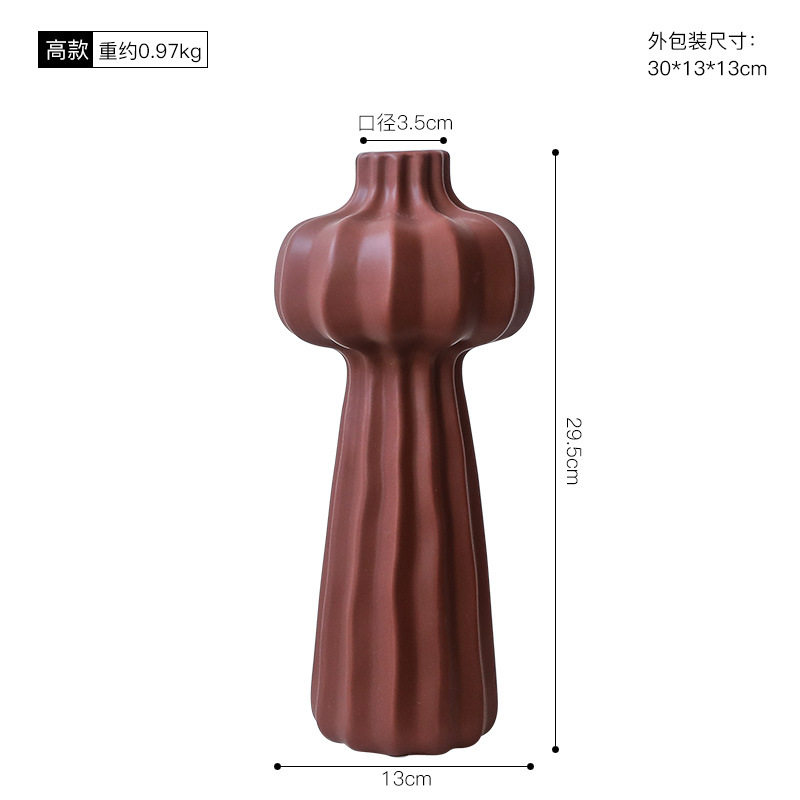 Morandi moderno vasos de cerámica estriados decoración de estudio sala de estar flor geométrica decoración de sala de alojamiento modelo