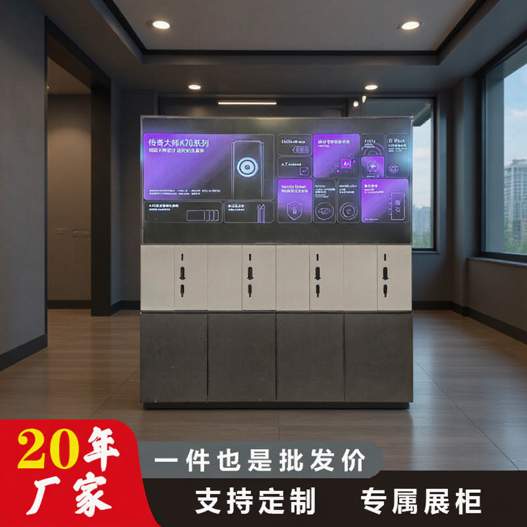 密码锁展柜指纹锁靠墙柜高端智能锁展柜门锁展柜开门式陈列柜