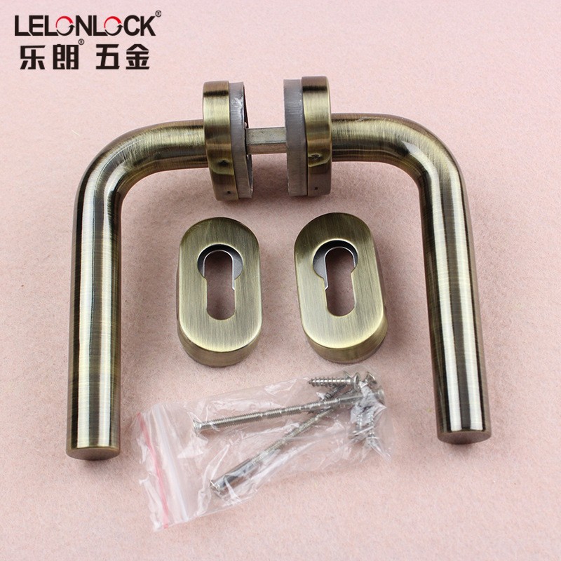 Mayorista 304 manija de codo de acero inoxidable cubierta ovalada manija de bloqueo de sección interior manija de cerradura de puerta de borde estrecho