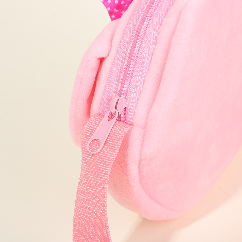 Corazón de niña caricatura bolso de hombro de peluche coreano portátil versátil bolso de cambio de auriculares de estudiantes