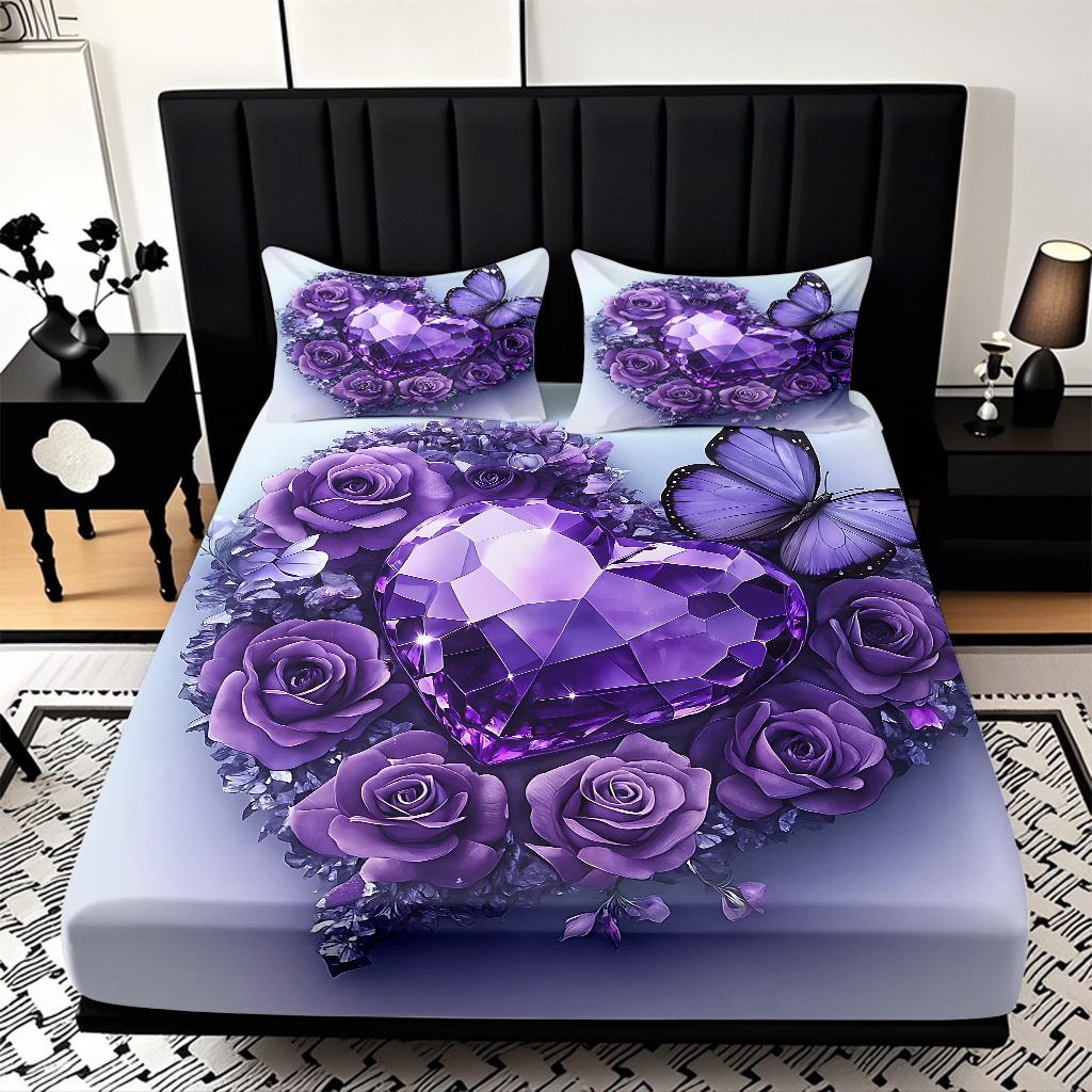 TEMU / JIT serie de flores de rosa multicolor 3D impresión digital set de cama para diseñar el fabricante de la fuente
