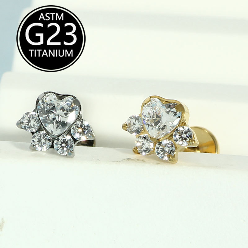 Pointed titanium steel lip stud product view