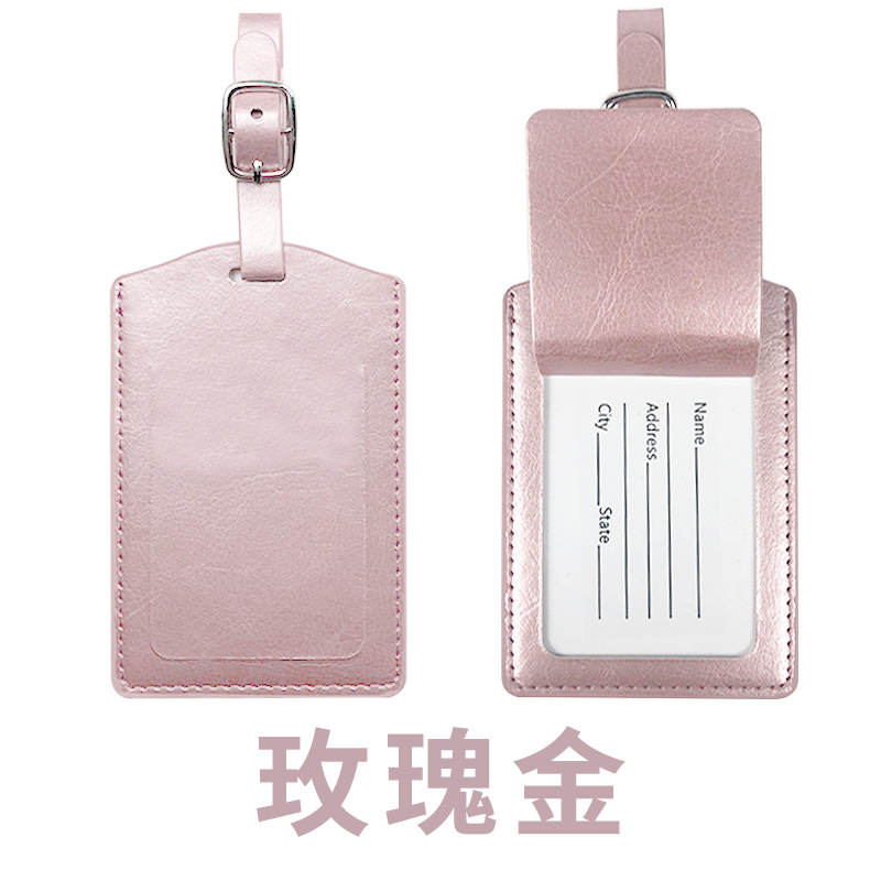Traje de etiqueta de equipaje de cuero pu transfronterizo Clip de oro americano Hombres y mujeres Bolso de pasaporte de cuero universal Clip Correa pasaporte cubierta