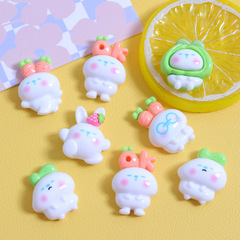 蘿蔔小白兔卡通diy奶油膠手機殼頭飾髮夾樹脂配件水杯貼飾品材料