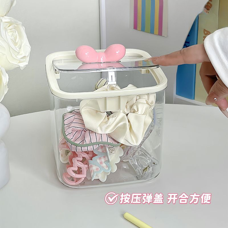 ヘアアクセサリー収納ボックス、ゴムバンド、女の子用ヘアバンド、ヘッドバンド、かわいいヘアピン、卓上ヘアピン、透明ジュエリーボックス|undefined