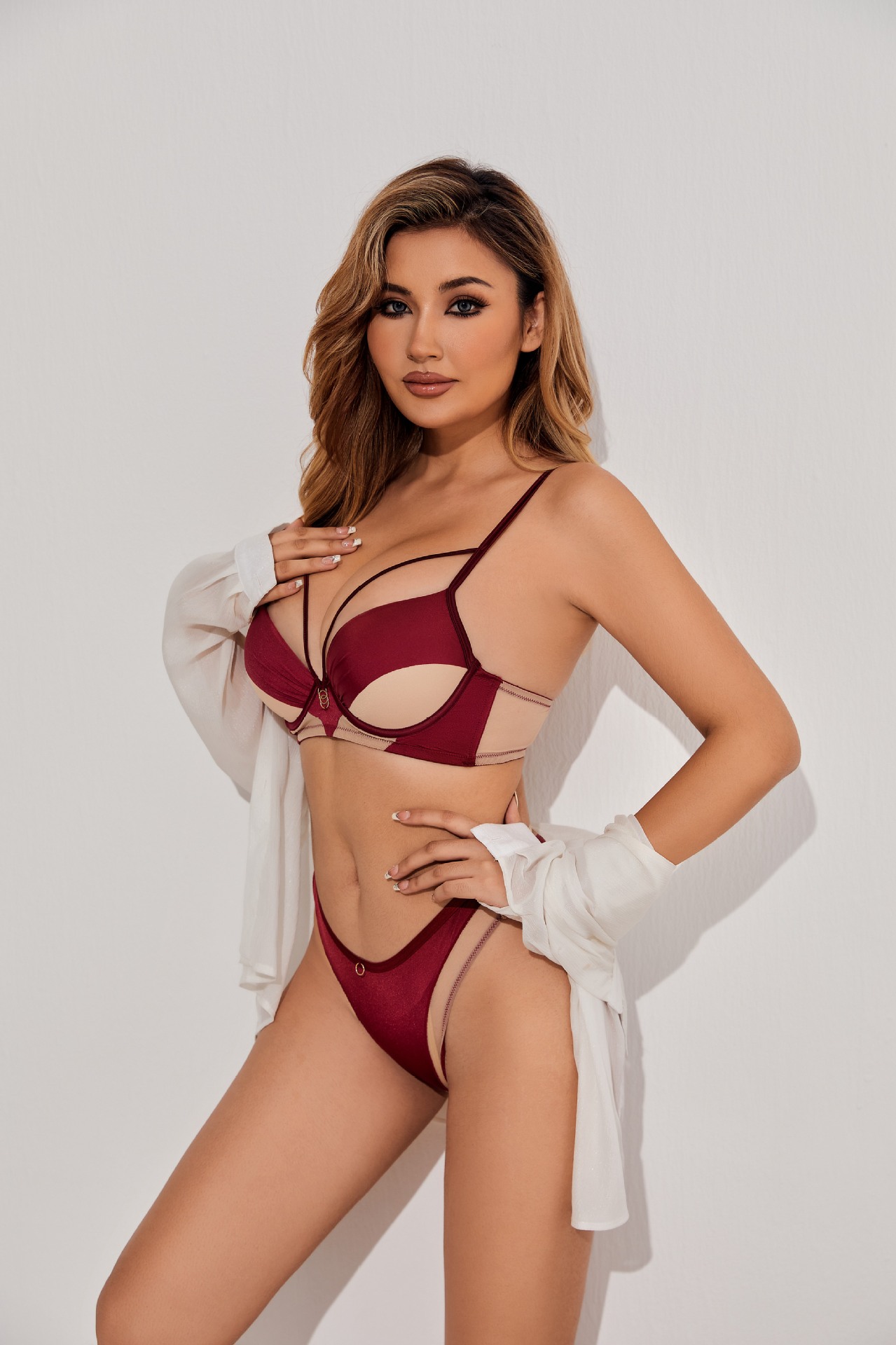 Nuovo set di reggiseni con raccolta di anelli in acciaio per biancheria intima da donna di grandi dimensioni, origine Foshan_voghion.com