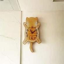 摇尾橘猫卡通儿童超静音挂钟摇摆家用客厅卧室可爱创意胖橘时钟表