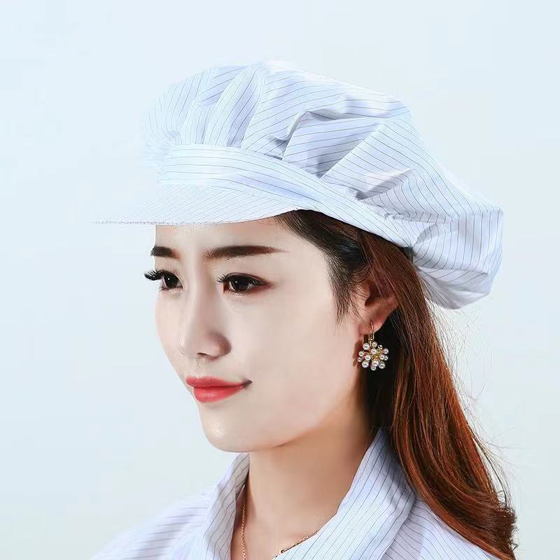 白色条纹大工帽