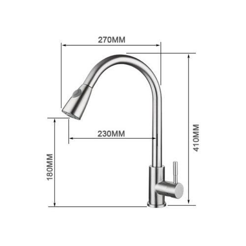 Manufacturer wholesale 304 stainless steel pull-out faucet cold and hot rotating sink washing basin stainless steel faucet